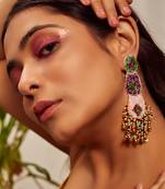 Bead embroidered dangler earrings