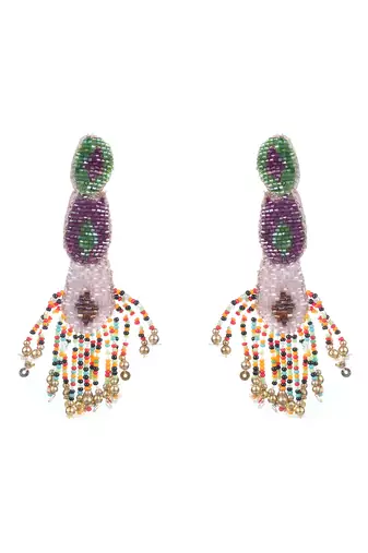Bead embroidered dangler earrings