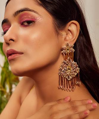 Hand embroidered dangler earrings 1