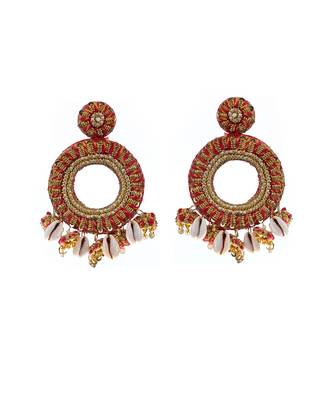 Shell drop hoops earrings 2