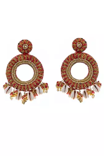 Shell drop hoops earrings