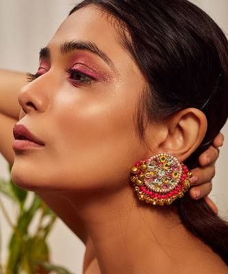 Sequin embroidered studs 1