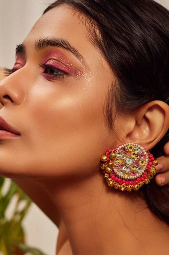 Sequin embroidered studs