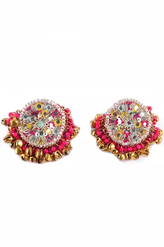 Sequin embroidered studs