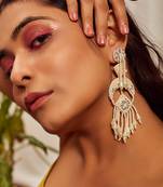 Bead embroidered dangler earrings