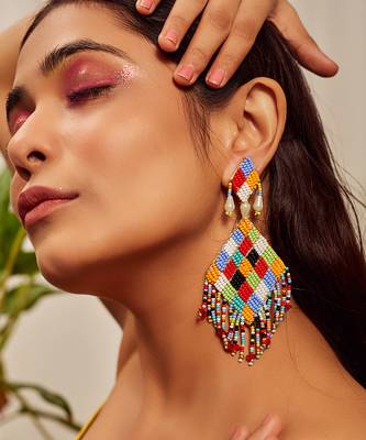 Bead work dangler earrings 1