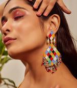 Bead work dangler earrings