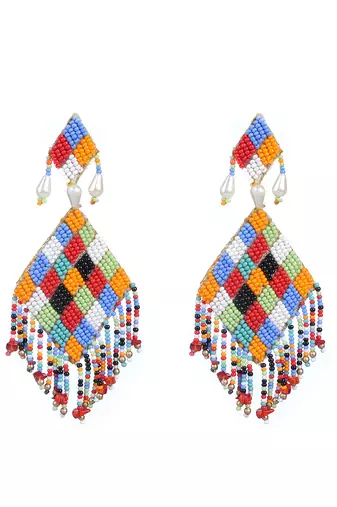 Bead work dangler earrings