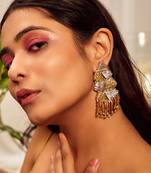 Beaded tassels dangler earrings