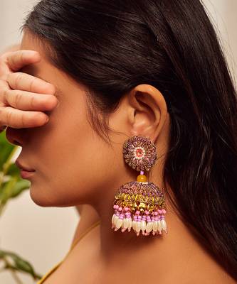 Bead drop jhumkis jhumka earrings 1