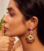 Mirror embroidered dangler earrings