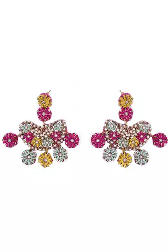 Pearl embroidered dangler earrings