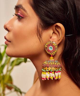 Bead drop jhumkis jhumka earrings 1