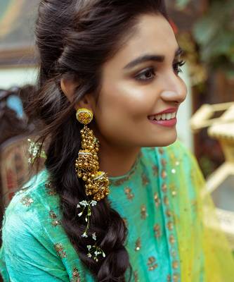 Ghungroo embroidered danglers earrings 1