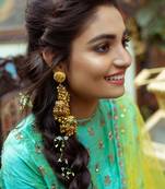 Ghungroo embroidered danglers earrings