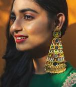 Mirror embroidered danglers