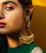 Geometric shaped chandbali earrings