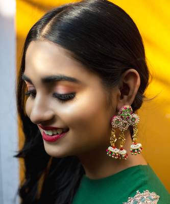 Moti embroidered danglers 1