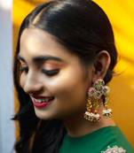 Moti embroidered danglers