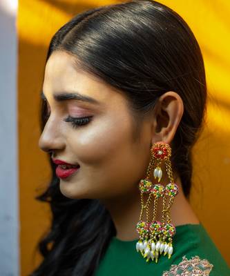 Pearl embroidered danglers 1