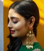 Pearl embroidered danglers