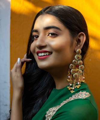 Sequin embroidered danglers 1