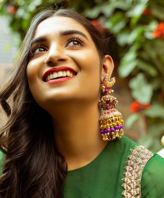 Hand embroidered jhumkis jhumka earrings 1