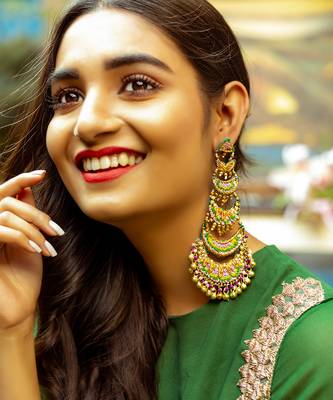 Hand embroidered dangler earrings 1