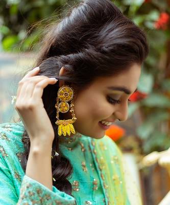 Hand embroidered dangler earrings 1