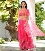 Bright Pink Tropicana Print Lehenga Set