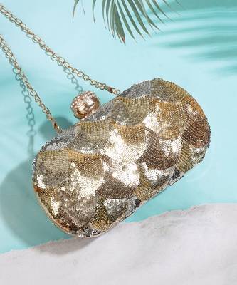 Gold ombre capsule clutch 1