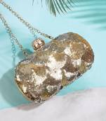 Gold ombre capsule clutch