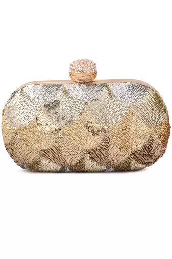 Gold ombre capsule clutch