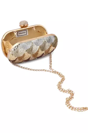 Gold ombre capsule clutch