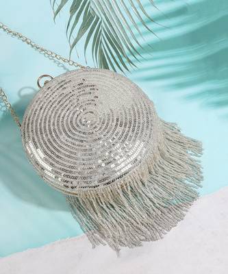 Silver disco ball clutch 1