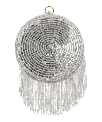 Silver disco ball clutch 2