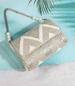 Silver metallic zigzag flapover