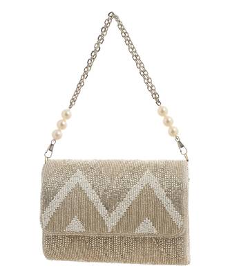Silver metallic zigzag flapover 3
