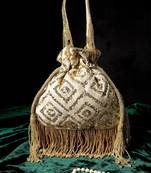 Beige rhombus sparkle potli bag