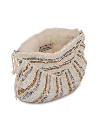 White ice metal potli bag 5