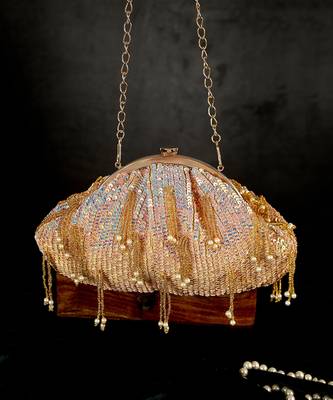 Rose pink bling batua 1