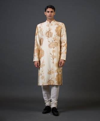 Ivory printed kurta set 1