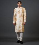 Ivory printed kurta set