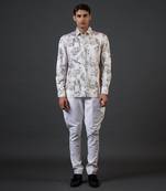 Ivory bird digital printed shirt