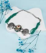 Green silver inaya choker