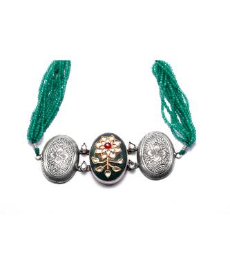 Green silver inaya choker 2