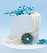 Green silver suhaliya choker