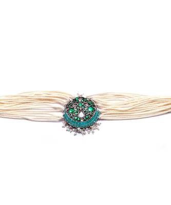 Green silver suhaliya choker 3