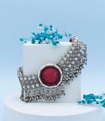 Red stunning silver shiza choker