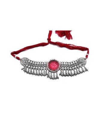 Red stunning silver shiza choker 2